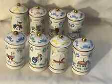 Vintage 8 Pieces Spice Jars  1993 The Spice Carousel Lenox picture