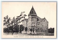 Clark South Dakota SD Postcard Clark County Court House c1910's Vintage Antique picture
