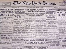1935 MARCH 15 NEW YORK TIMES - REICH BURNS OIL IN PLANES - NT 3820 picture