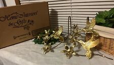 Vintage Home Interior  Brass Metal Hummingbirds Flowers HOMCO New In Box picture