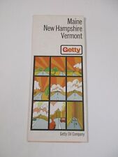 Vintage 1971 Getty Maine New Hampshire Vermont Gas Station Travel Road Map-BR9 picture