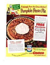 Vintage Print Ad 1948 Crisco Grease Pumpkin Pecan Pie Holidays Theme picture