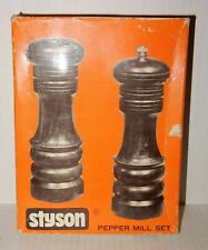 Vintage Styson Woodcrest Wood Pepper Mill Set With Box # 936 picture
