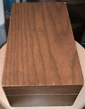 Vintage Large File Recipe Wood Index Card Box Dovetail Corners 10 x 6 x 4 1/4 picture