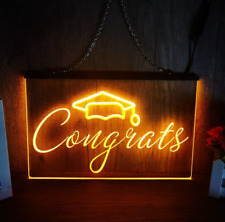 Congrats Graduation LED Neon Light Sign Banner Backdrop Display Wall Art Décor picture