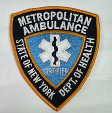 New York State Metropolitan Ambulance Certified Dept of Health NY EMS Patch G4 picture