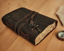 Vintage Leather Journal Rustic Leather Bound Journal Notebook Deckle Edge Paper picture