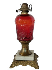 RARE PITTSBURGH RUBY OIL LAMP COMET PATTERN picture