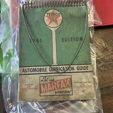 Rare 1941 January Edition Texaco Chek-Chart Marfak Lubrication Guide picture