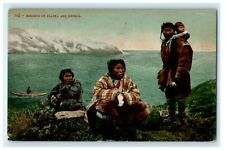 1912 View of the River and Eskimos of Alaska and Siberia Postcard picture