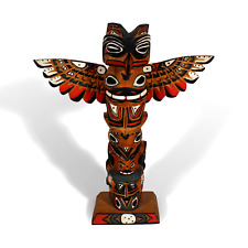 JOHN T WILLIAMS CARVED PAINTED WOOD TOTEM POLE NUU-CHAH-NULTH FIRST NATIONS picture