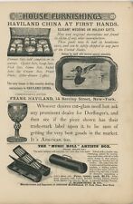 1890 Frank Haviland China Vintage Ad Dinner Set Duck Platter Wedding Gifts NY picture