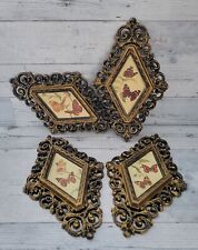 Vintage 70s Homco Butterly Wall Plaque Picture Decoration Set Of 4 All Different picture