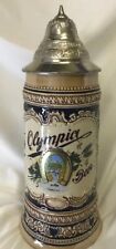 Vintage Original Gerz WGermany Olympia Beer Stein Tumwater Pewter Lid picture