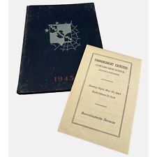 Vintage 1943 The Spider Web Yearbook Concord High School w/ Commencement Program picture
