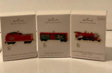 2009 Hallmark Keepsake Ornaments Holiday Red Mikado Lionel Set of 3 New open box picture