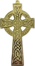 Exclusively Irish Celtic Wall Hanging Brass Cross Trinity Knot Design 5.3 x 2.7 picture