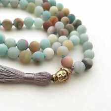 8mm Natural Amazonium Mala Necklace 108 Bead Gemstone Tassel Mental Gift Easter picture