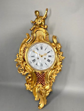Regal Beauty: Antique 19th century French Louis XV Bronze Cartel Wall Clock picture