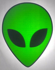Alien Face Logo Iron On Heat Transfer Black & Green 11X13
