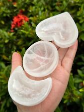 Very Cute Little Gemstone Caved Selenite Bowl,Choose a Style:Heart, Round,  Moon picture