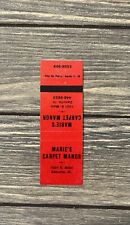 Vintage Marie’s Carpet Manor Danville Ill Matchbook Cover Ad picture