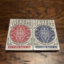Bicycle Victors Back Vintage Design Red & Blue Playing Cards Sealed picture