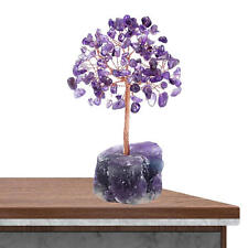 Natural Amethyst Crystal Tumbled Stone Tree of Life Ornament Reiki Healing Money picture