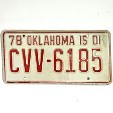 1978 United States Oklahoma Cleveland County Passenger License Plate CVV-6185 picture