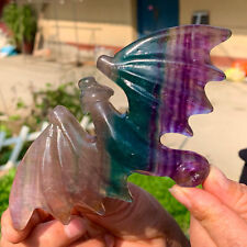 237G Restoration of natural colored fluorite crystal dragon sculpture picture