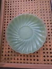 Anchor Hocking Jadeite Swirl Shell Saucer 1960s Fire King Set Of 3  picture