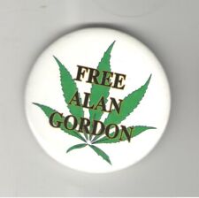 Vintage pin POT Grass MARIJUANA pinback Free Alan Gordon 3rd PARTY for Gov. R.I. picture