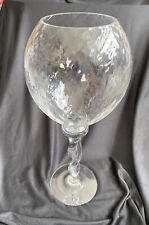 Clear Twisted Stem Optic Glass Candle Holder 14” tall picture