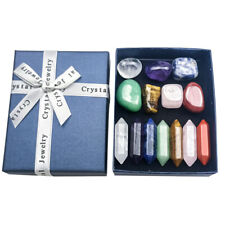 14PCS Natural Crystals and Healing Stones Set Raw Chakra Stones wands gift kit picture