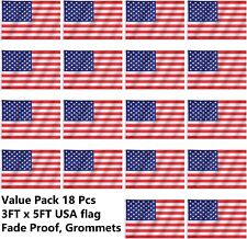 Wholesale lot 18 3' x 5' ft. USA US American Flag Stars Grommets United States picture