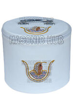  Masonic Daughters OF ISIS White Fez Case - Fully Hand Made  picture