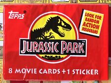 Vintage 1992 Jurassic Park Trading Cards Topps Sealed Pack 8 Cards + Sticker picture