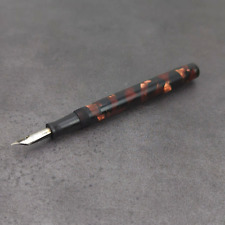 Vintage Marbled Red Brown Resin Fountain Pen Incomplete: Monitor 4 USA Nib #H3 picture