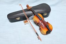 Miniature VIOLIN in Case with Bow and Rosin Wood 9” Music Wood Instrument Decor picture