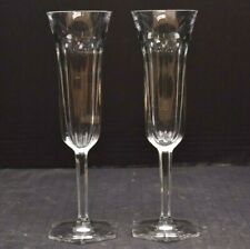 SET 2 BACCARAT CRYSTAL MALMAISON Champagne Glass Toasting Flute Stems Pair VTG.. picture