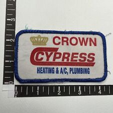 Vtg CROWN CYPRESS HEATING & A/C PLUMBING Uniform Advertising Patch (HVAC) C16O picture