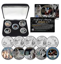APOLLO 11 50th Anniversary Man on Moon State FL & OH Quarters 5-Coin Set w/ Box picture