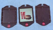 Vintage Plastic Coca Cola Display Menu Boards | Wood Look 29”x 20” | 3 Sections picture