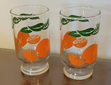 Vintage Set Of 2  Orange Juice Glasses 6 oz Anchor Hocking picture