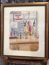 LARGE 30’s 40’s ORIG MAGAZINE CARTOON BAR ART “ COLLEGE OF PSYCHIATRY “ picture