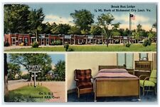 1951 Brook Run Lodge Hotel Restaurant Richmond City Limit Virginia VA Postcard picture