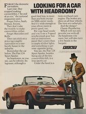 1977 Pininfarina Fiat 124 Sport Spider - Gangster Hat Couple - Print Ad Photo picture