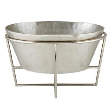 Large Champagne Bucket Stainless Steel Beverage Tub 15 in x 13 in Silver Plated picture