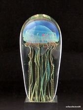 Rick Satava Moon Jellyfish Studio Art Glass Paperweight 2599-08 picture