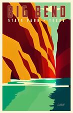 Big Bend National Park Texas Vintage Travel Poster 11x17 ((Hand Signed)) picture